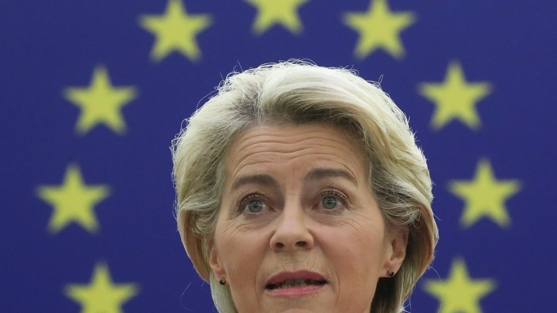 La presidenta de la Comisión Europea, Ursula von der Leyen, durante su discurso del Estado de la Unión en Estrasburgo