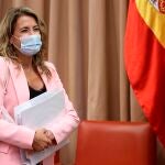 La ministra de Transportes, Raquel Sánchez a su llegada hoy a su comparecencia en la Comisión de Transportes, Movilidad y Agenda Urbana