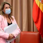 La ministra de Transportes, Raquel Sánchez a su llegada hoy a su comparecencia en la Comisión de Transportes, Movilidad y Agenda Urbana