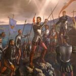Pintura que muestra a Pedro de Estopiñán durante la toma de Melilla