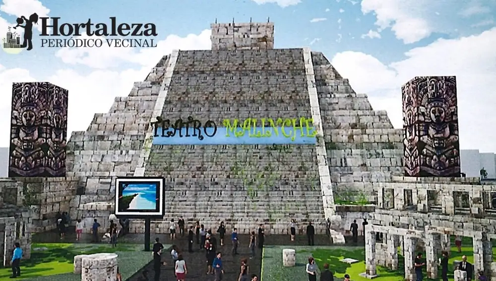 Pirámide proyectada para el musical de Nacho Cano en Hortaleza