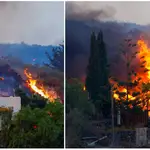 Una casa se incendia tras ser alcanzada por la lava