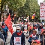Protesta de los pensionistas de Vizcaya en Bilbao el pasado 20 de septiembre