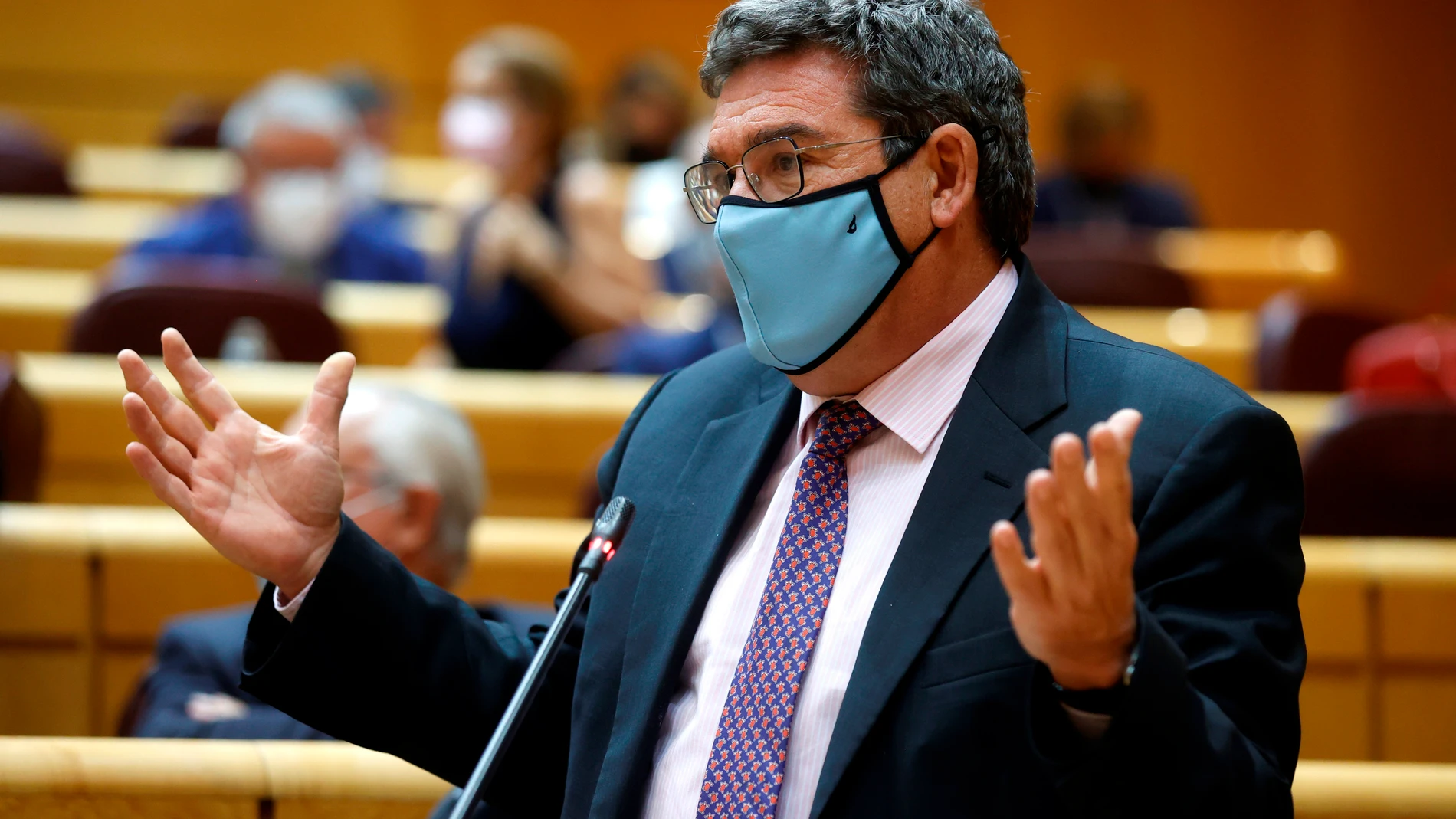 El ministro de Inclusión y Seguridad Social, José Luis Escrivá, interviene el 21 de septiembre durante la sesión de control al Gobierno en el Senado