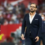 José Bordalás, técnico del Valencia en el Sánchez Pizjuán de Sevilla.