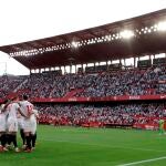 Celebración de un gol en el Sánchez Pizjuán