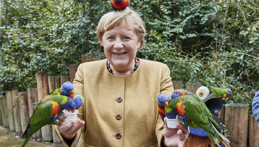Angela Merkel en el Marlow Bird Park