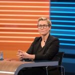 La co líder de La Izquierda, Susanne Hennig-Wellsow, en el debate post electoral de la televisión pública alemana