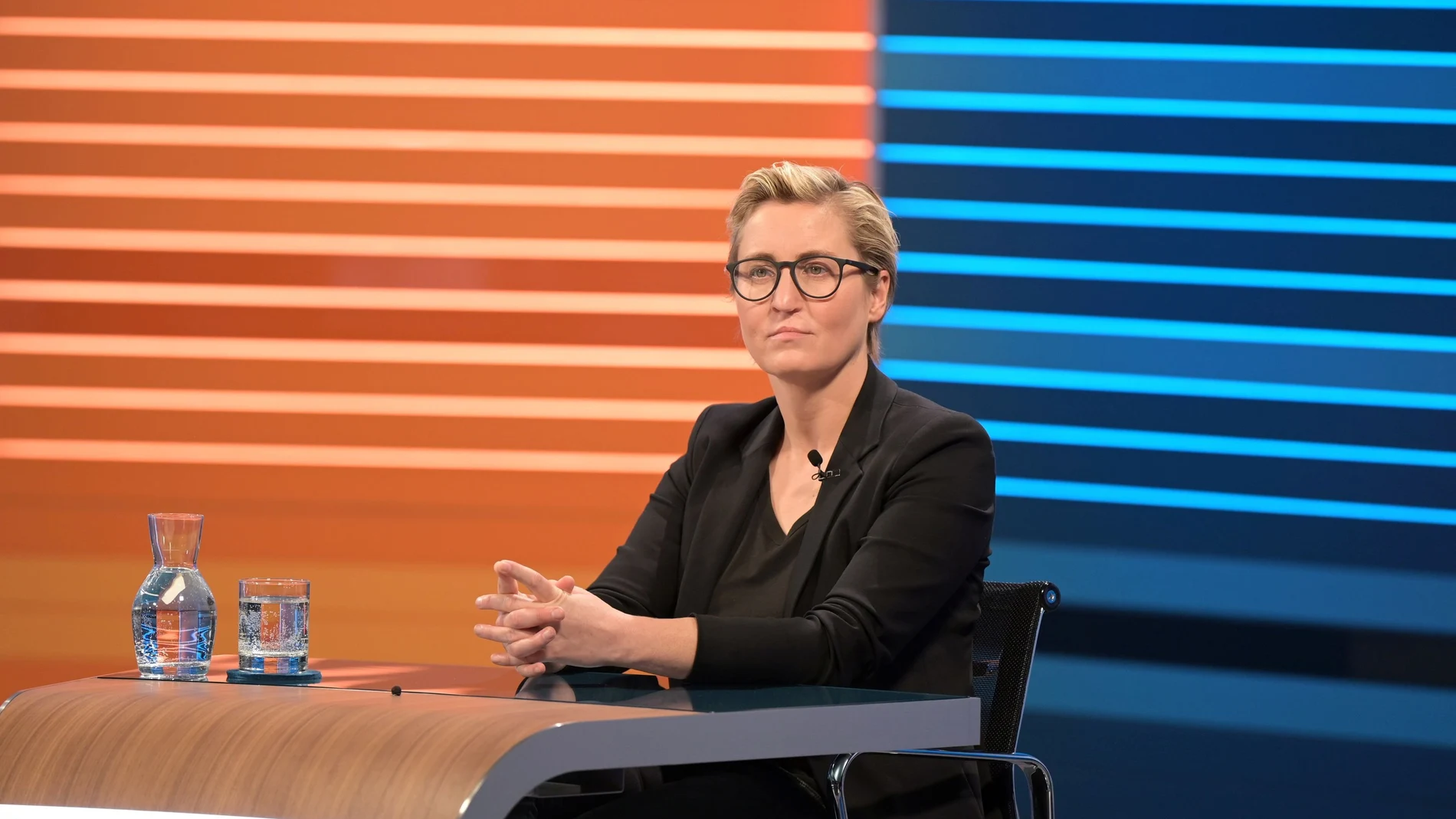 La co líder de La Izquierda, Susanne Hennig-Wellsow, en el debate post electoral de la televisión pública alemana