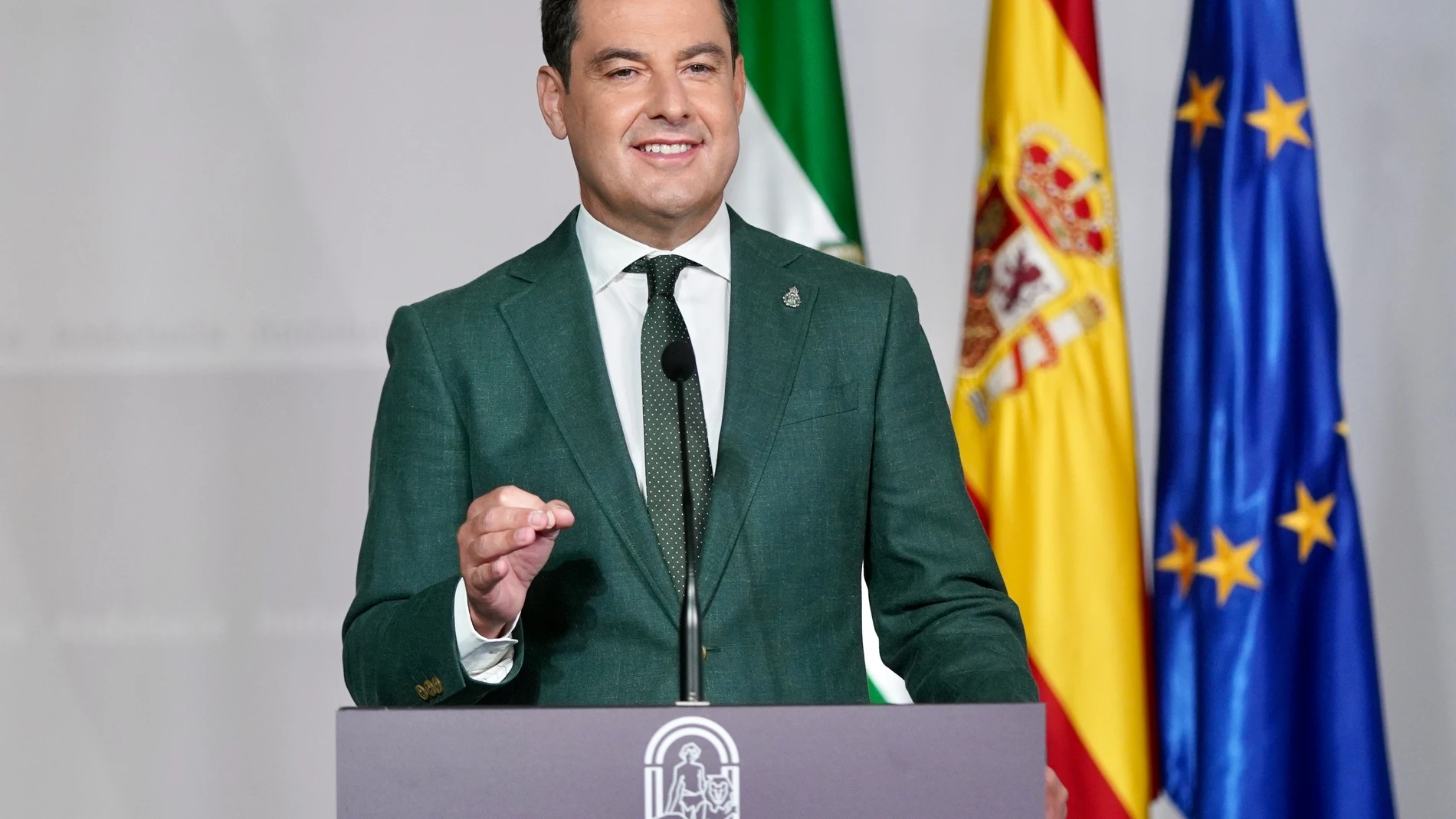 El presidente de la Junta de Andalucía, Juanma Moreno, este martesJUNTA DE ANDALUCÍA28/09/2021