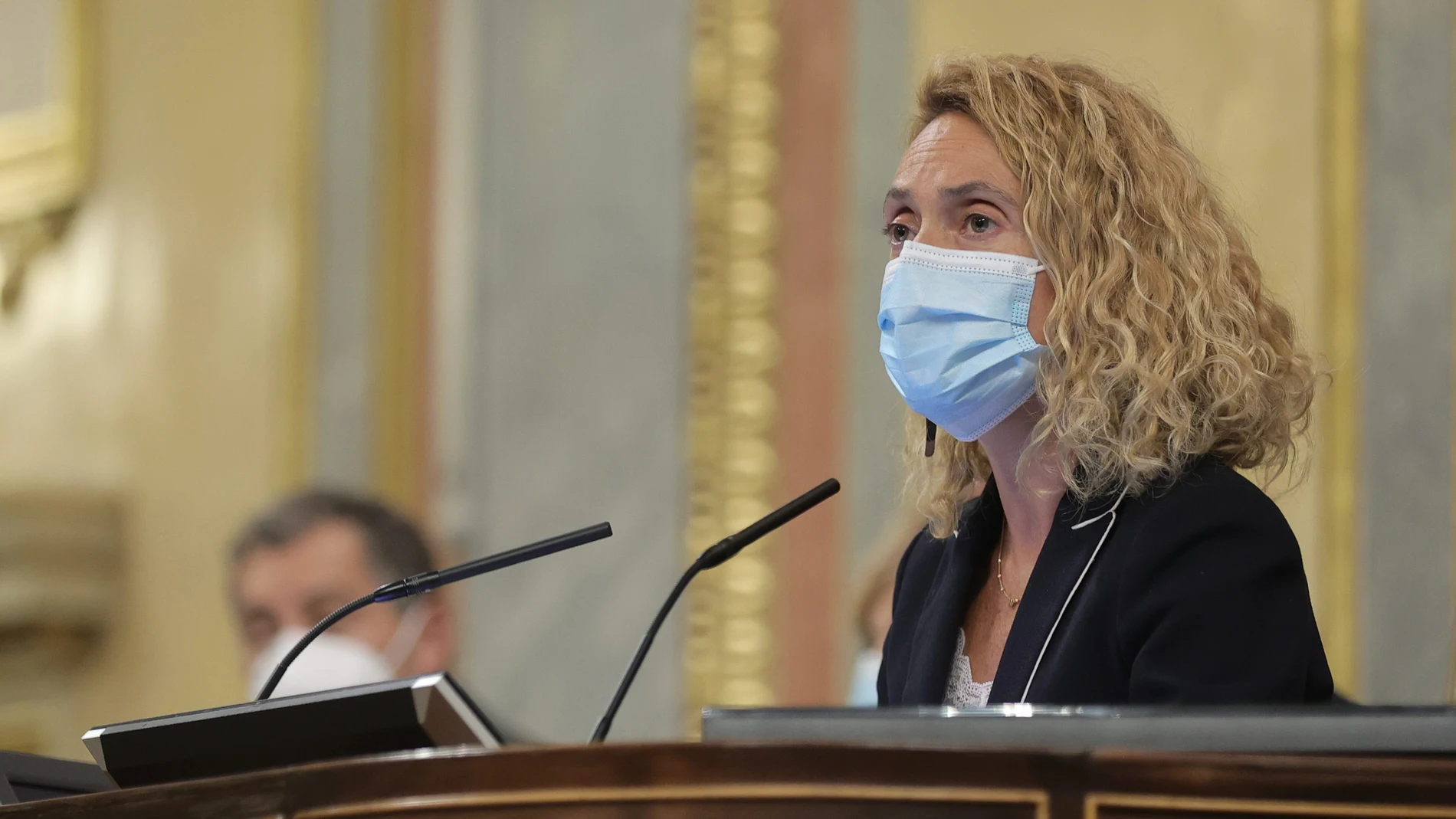 La presidenta del Congreso, Meritxell Batet, interviene durante una sesión plenaria en el Congreso de los Diputados, a 28 de septiembre de 2021, en Madrid