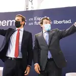 Pablo Casado y Alfonso Fernández Mañueco durante la convención del PP en Valladolid