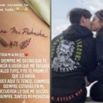 Rebecca ha mostrado una tierna instantánea de la pareja y el tatuaje en su memoria