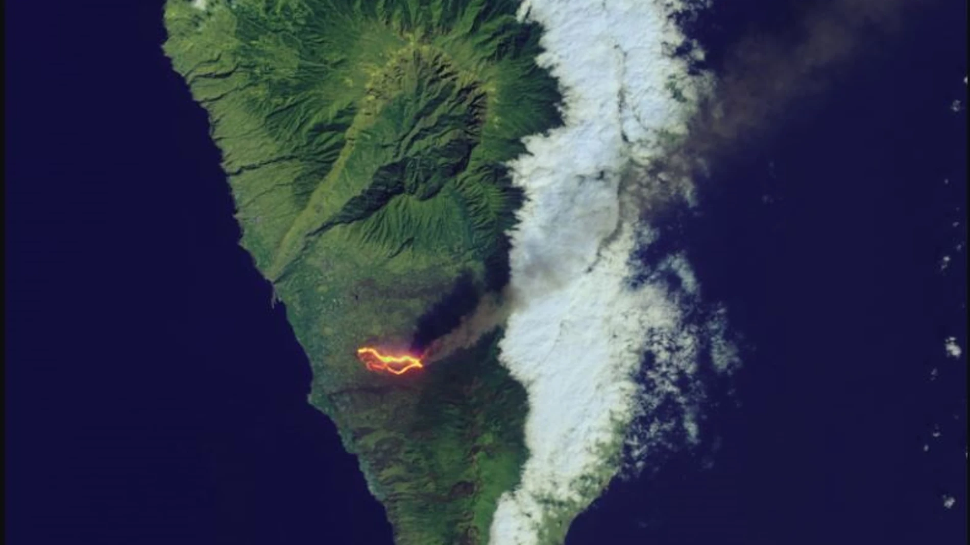 El río de lava de La Palma se ve desde el espacioNASA EARTH OBSERVATORY29/09/2021