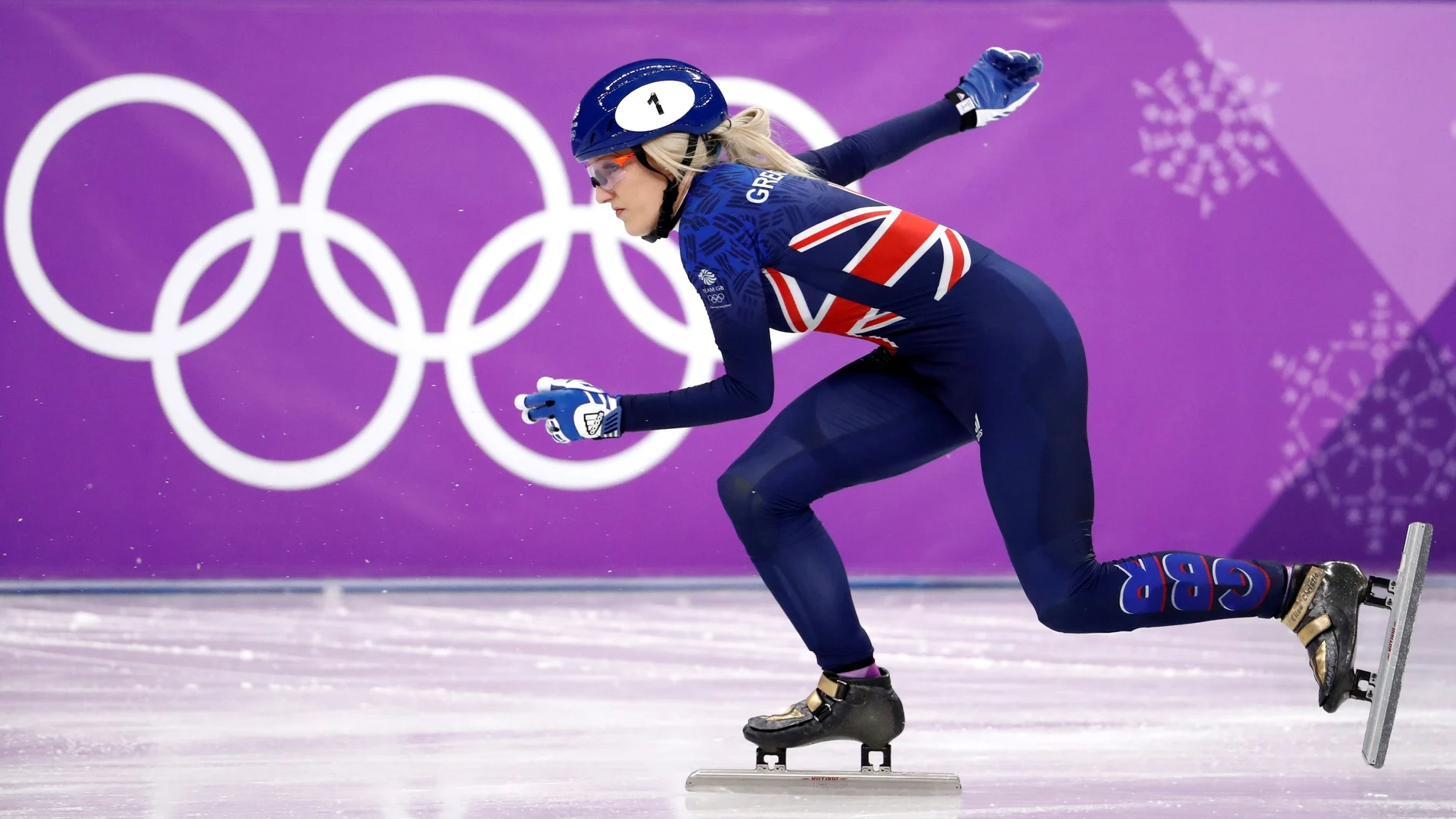 Elise Christie, durante su participación en los JJOO de invierno de Pyeongchang 2018.
