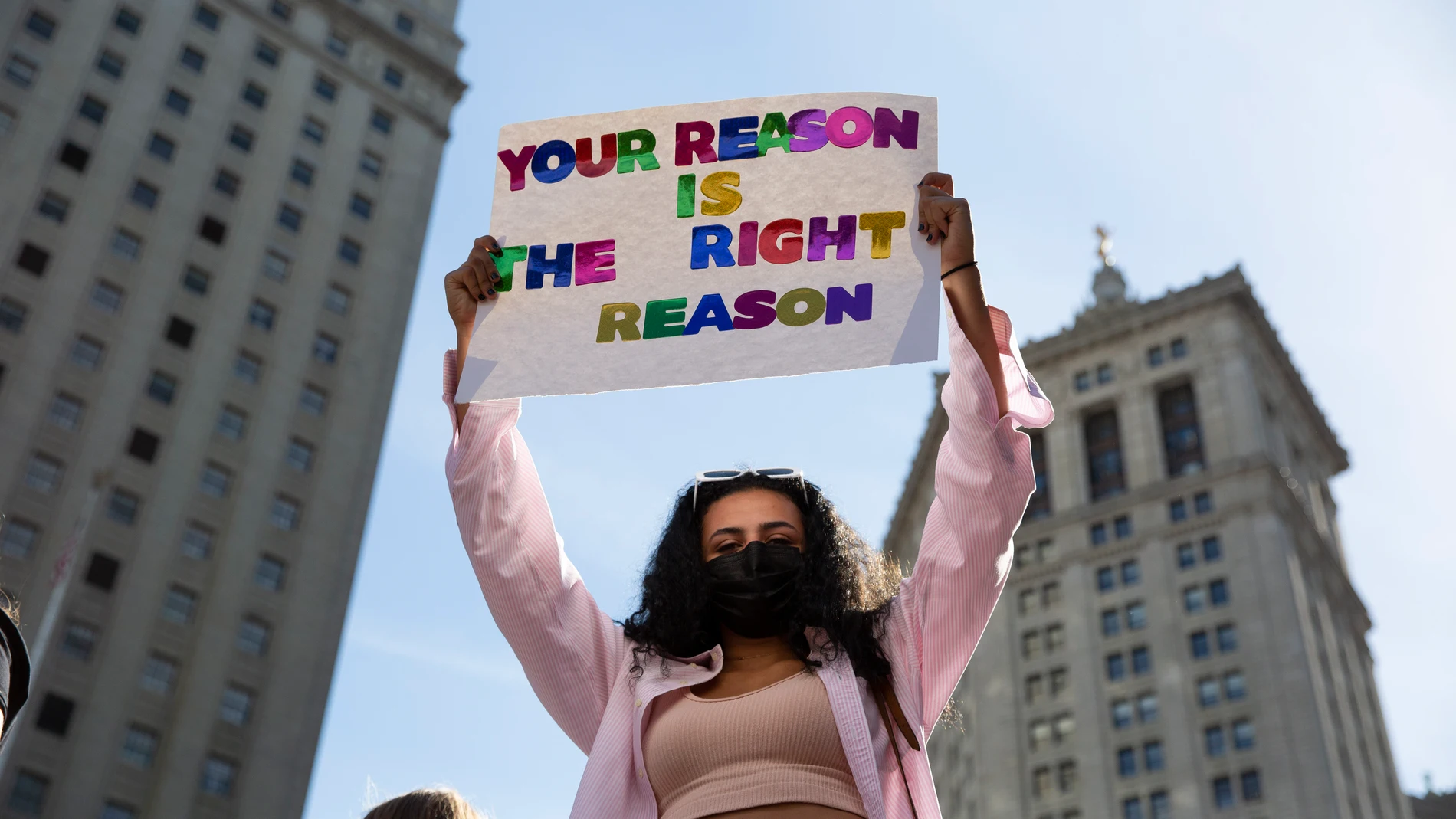 Una mujer que participó en una de las marchas a favor del aborto en EEUU
