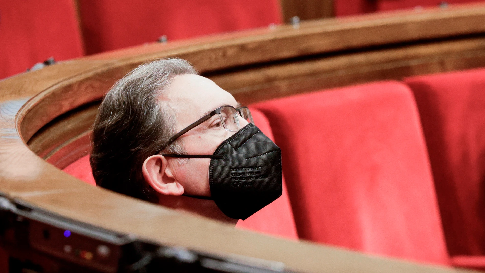 El conseller de Economía, Jaume Giró, durante la segunda jornada del pleno del Parlament