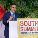 El presidente del Gobierno, Pedro Sánchez, interviene durante la clausura del South Summit 2021
