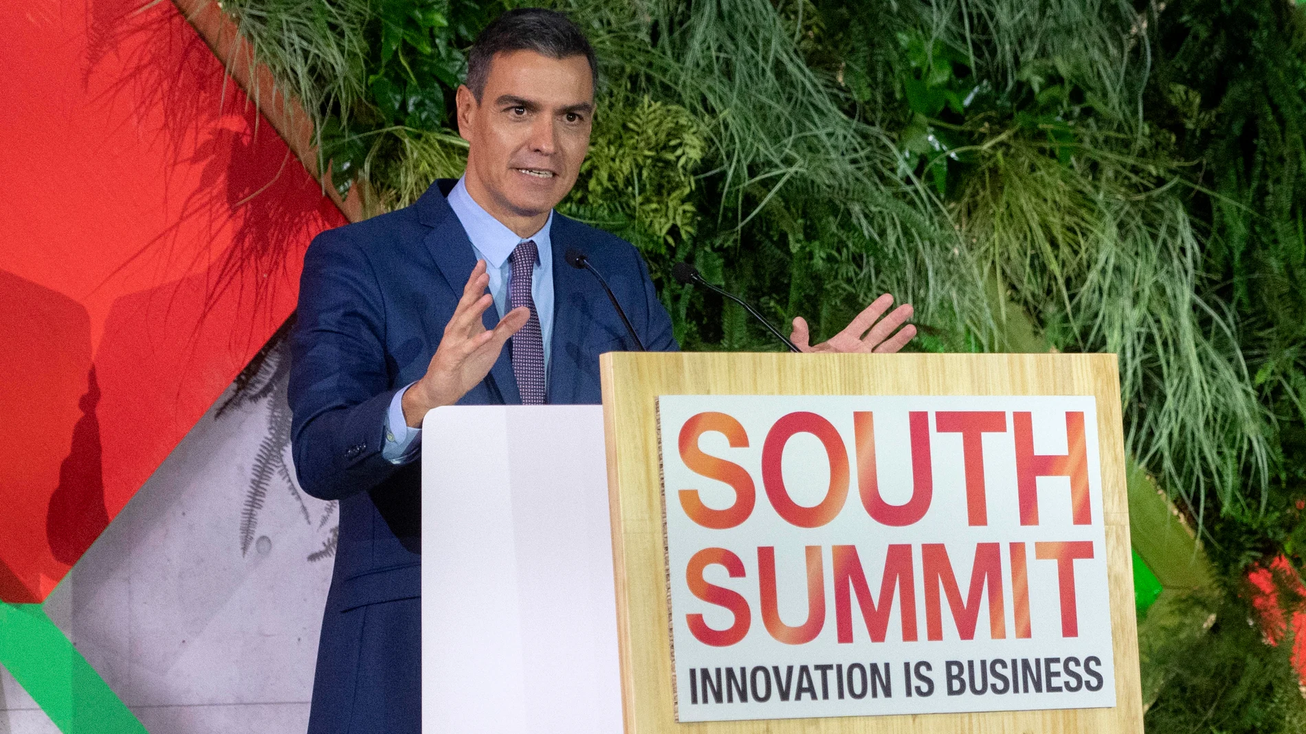 El presidente del Gobierno, Pedro Sánchez, interviene durante la clausura del South Summit 2021