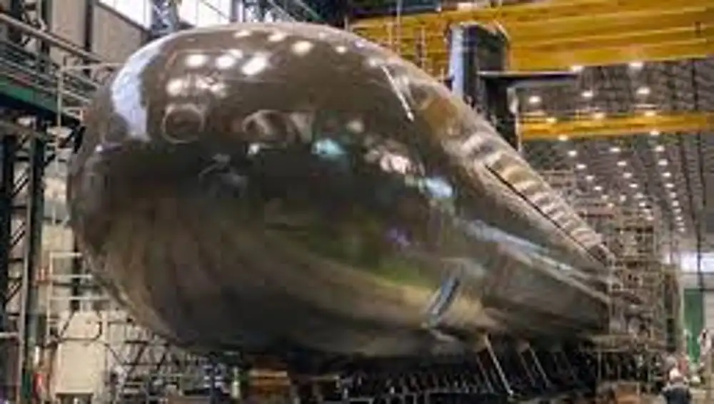 Primera imagen del submarino S-80 acabado, el pasado abril.