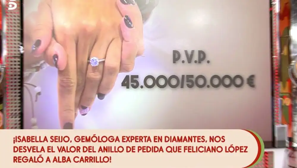 El anillo que Feliciano López regaló a Alba Carrillo