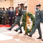 La directora general de la Guardia Civil, María Gámez (4i), presidió los actos de la festividad de la Patrona del Cuerpo en Málaga, en un acto que ha tenido lugar en la sede de la Comandancia. EFE/ Jorge Zapata