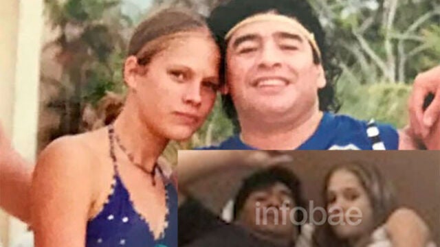Mavys Álvarez y Diego Armando Maradona.