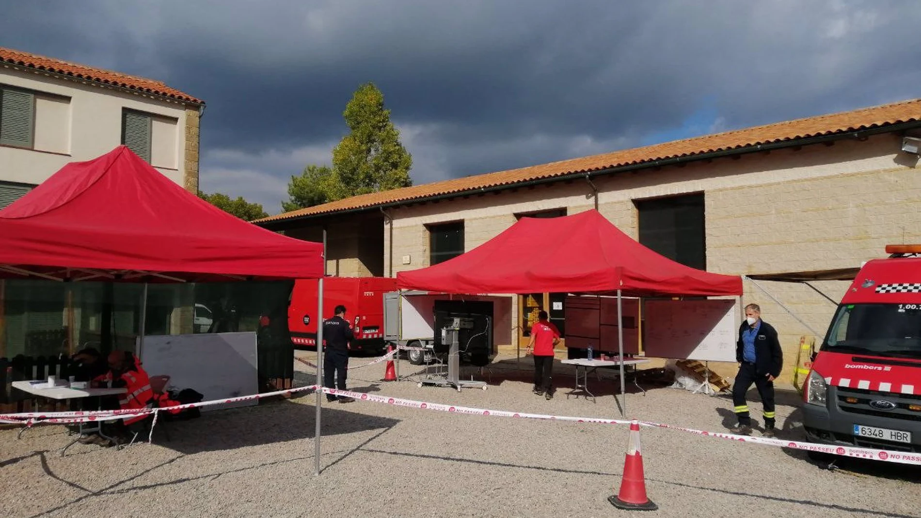 Centro de mando del dispositivo de búsuqeda de un anciano perdido en Santa Eulàlia de Puig-Oriol