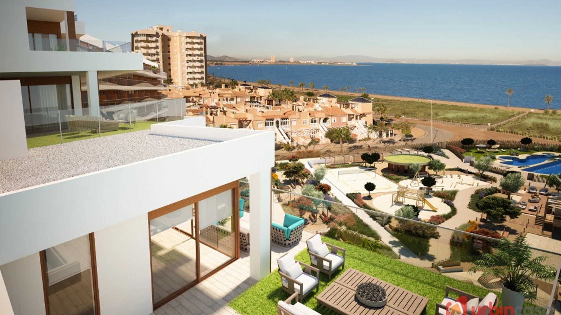 Imagen de una zona residencial en La Manga del Mar Menor