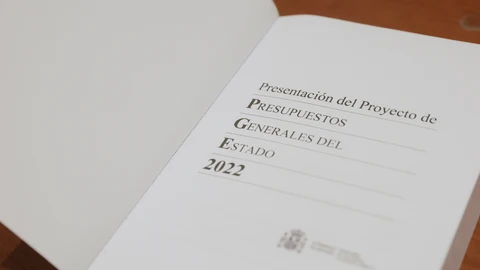 Documento del Proyecto de Ley de Presupuestos del Estado de 2022 presentado por la ministra de Hacienda a la presidenta del Congreso, en el Congreso de los Diputados