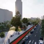 Recreación del carril bici de la Castellana
