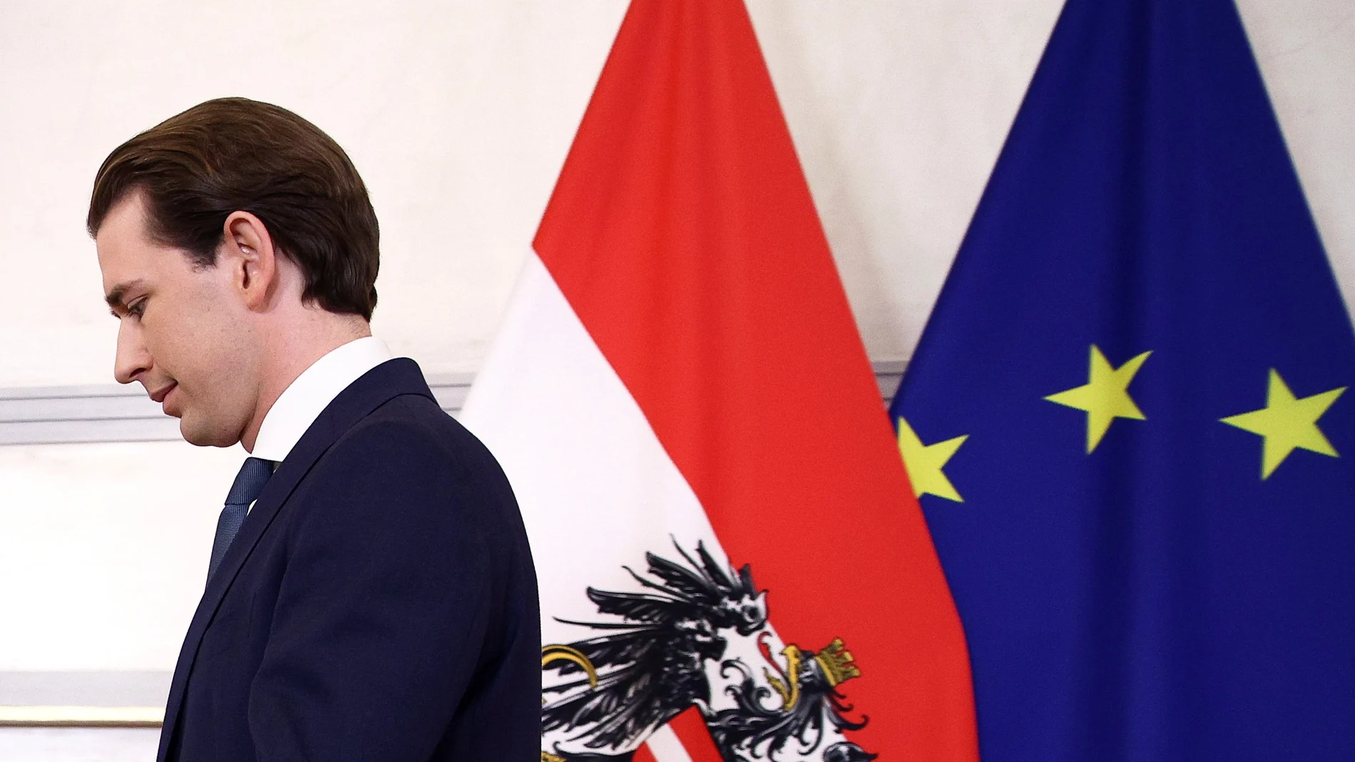 Sebastian Kurz al anunciar su dimisión como canciller de Austria el 9 de octubre