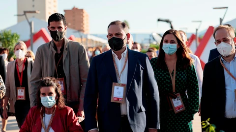 El ex ministro de Transportes, Jose Luis Ábalos, a su llegada al Congreso Federal del PSOE que se celebra en las instalaciones de Feria Valencia.