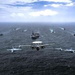 Despliegue de flotas de EEUU, Reino Unido, Australia y Japón cerca de Singapur, con los portaaviones HMS Queen Elizabeth y USS Carl Vinson