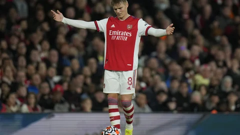 Martin Odegaard, durante un partido con el Arsenal