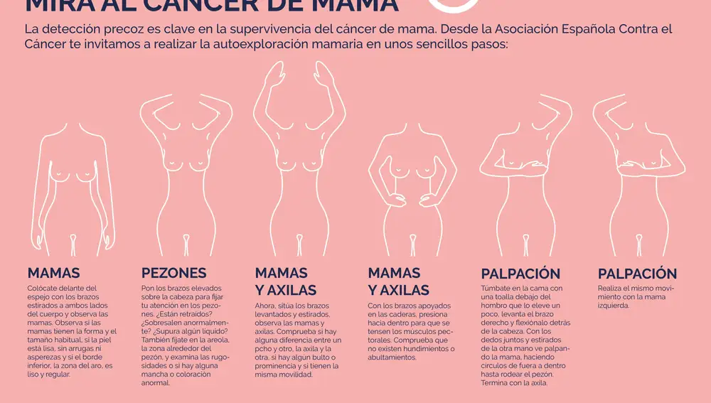 Las seis exploraciones que deben hacer las mujeres para detectar el cáncer de mama