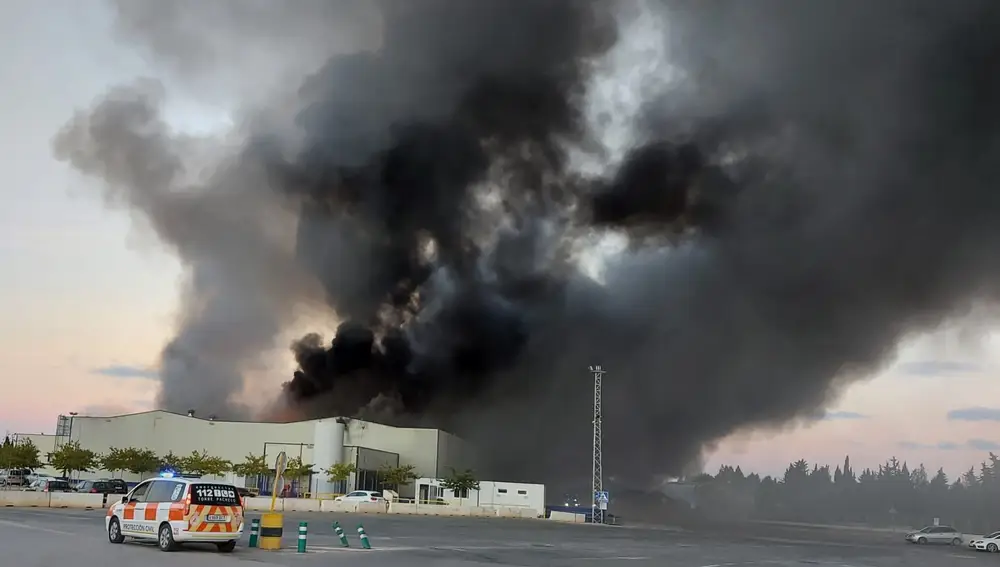 Incendio declarado en una nave de frutas en Torre Pacheco (Murcia)1-1-220/10/2021
