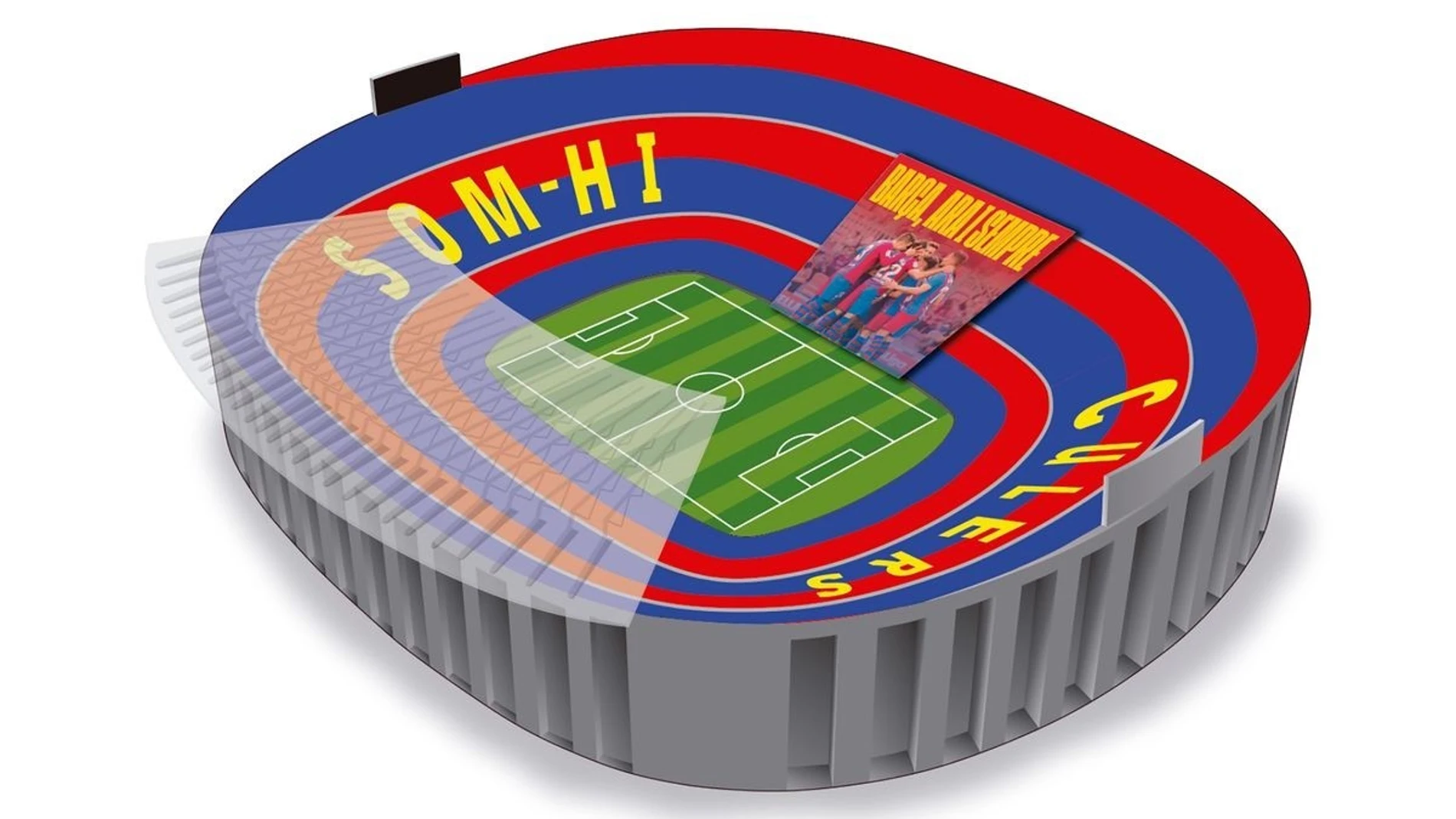 Mosaico que lucirá el Camp Nou en el Clásico de LaLiga Santander, Barcelona-Real Madrid
