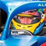 Fernando Alonso, al volante de su Alpine.