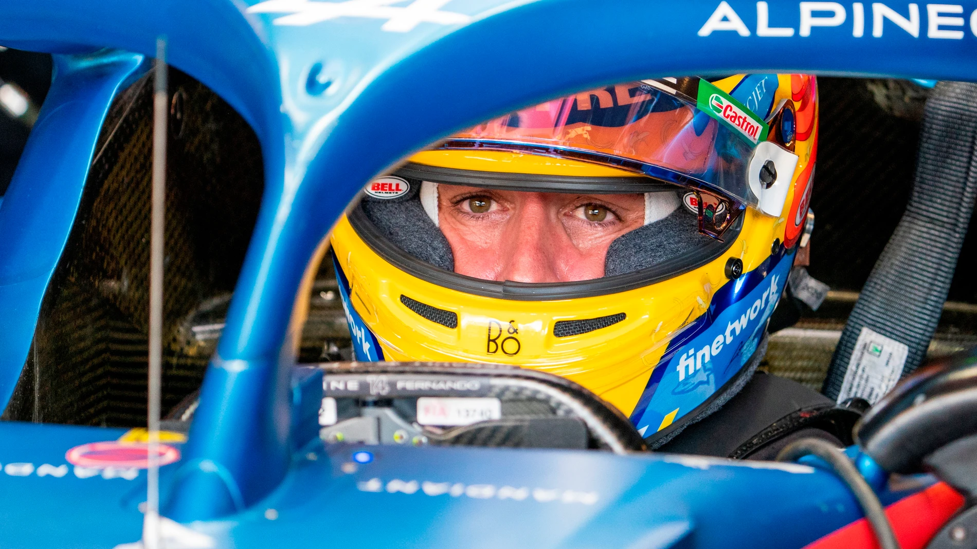 Fernando Alonso, al volante de su Alpine.