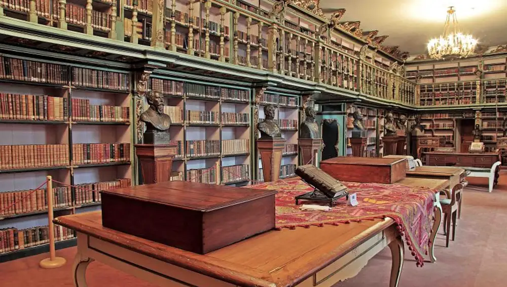 Una de las salas de la biblioteca América, en la Universidad de Santiago de Compostela