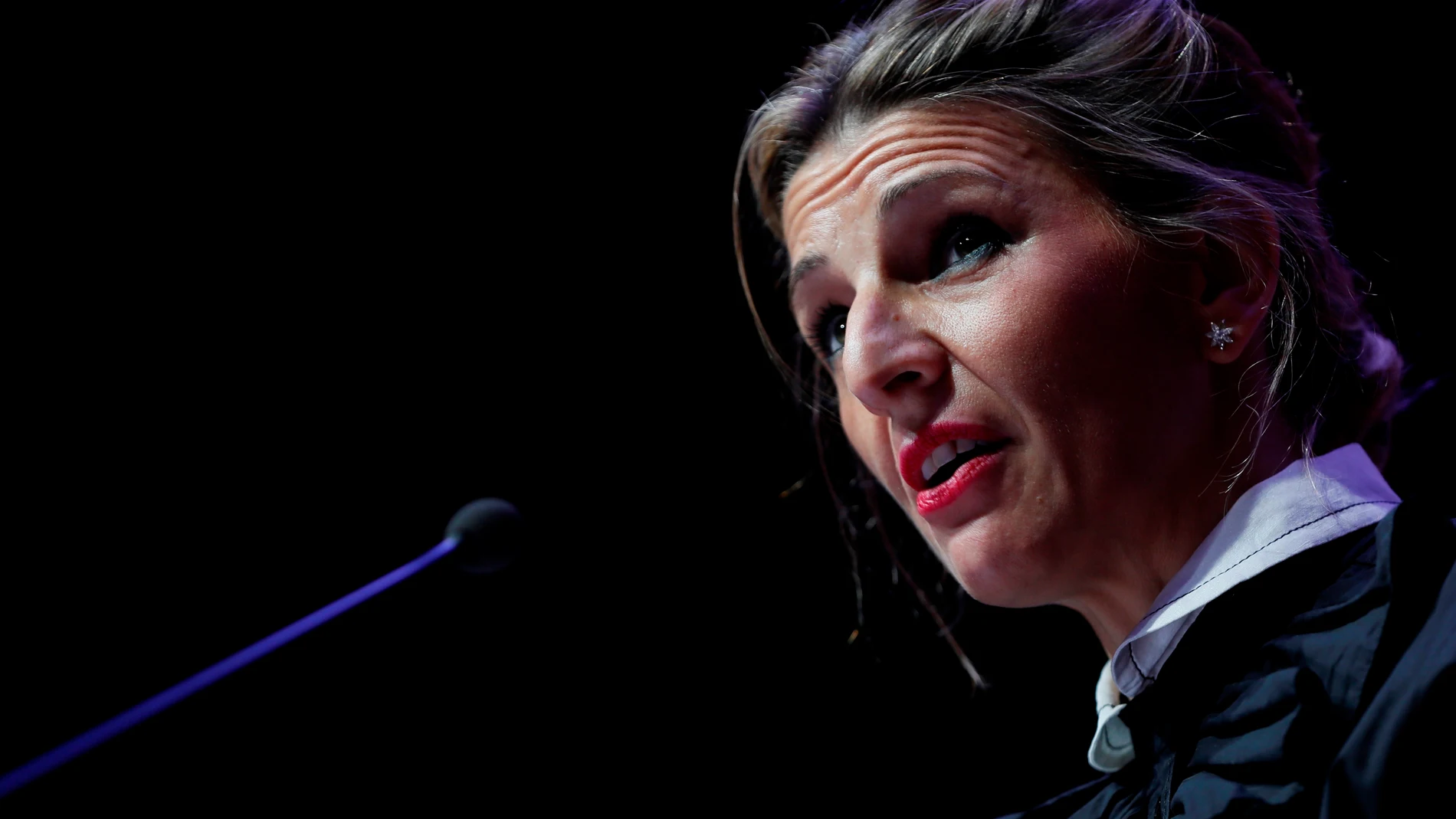 La vicepresidenta segunda y ministra de Trabajo y Economía Social, Yolanda Díaz, durante su polémico discurso en el Congreso confederal del sindicato Comisiones Obreras