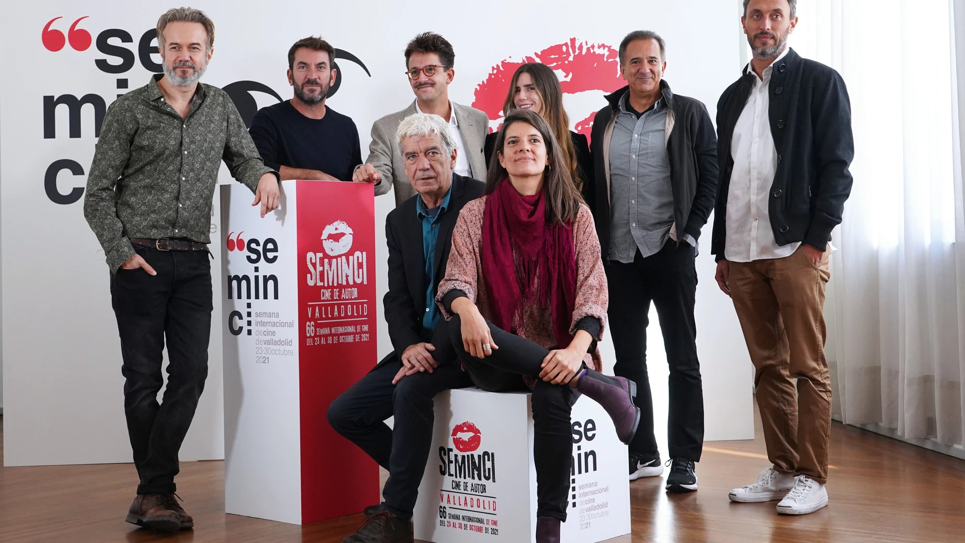 Segunda jornada de la 66 Semana Internacional de Cine de Valladolid. El equipo de la películo "Viaje a alguna parte"