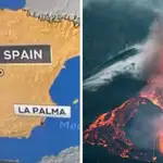  El grave error de geografía de la cadena estadounidense CBS: sitúa el volcán de La Palma en... ¿Murcia?