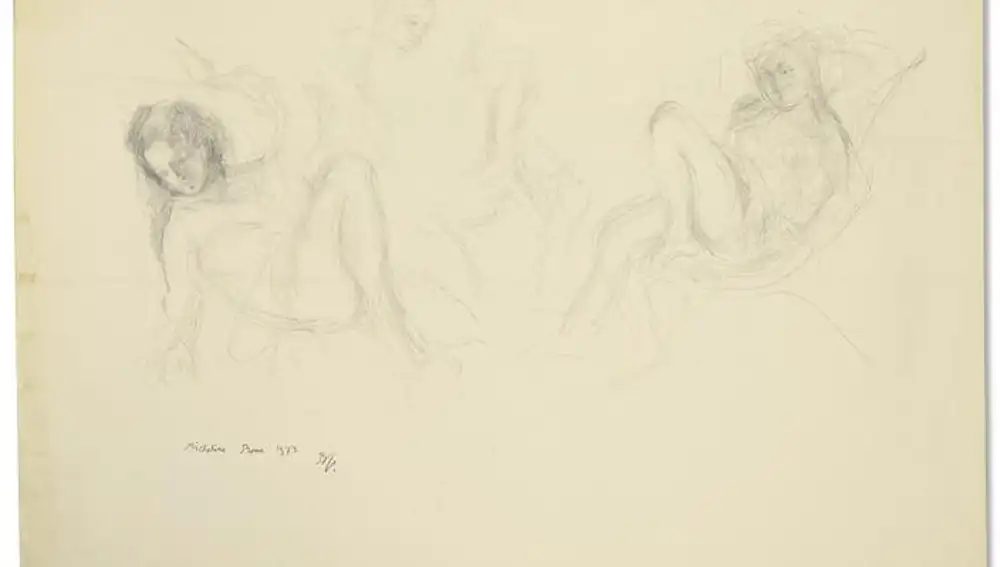 Dibujos de &quot;Michelina en un sillón&quot;, una de las principales musas que Balthus tomó para sus dibujos