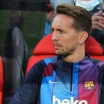 Luuk de Jong FC Barcelona looks on during La Liga football match played between Rayo Vallecano and FC Barcelona at Vallecas stadium on October 27th, 2021 in Madrid, Spain.AFP7 27/10/2021 ONLY FOR USE IN SPAIN