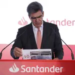 El consejero delegado del Banco Santander, José Antonio Álvarez Álvarez, en la presentación de resultados