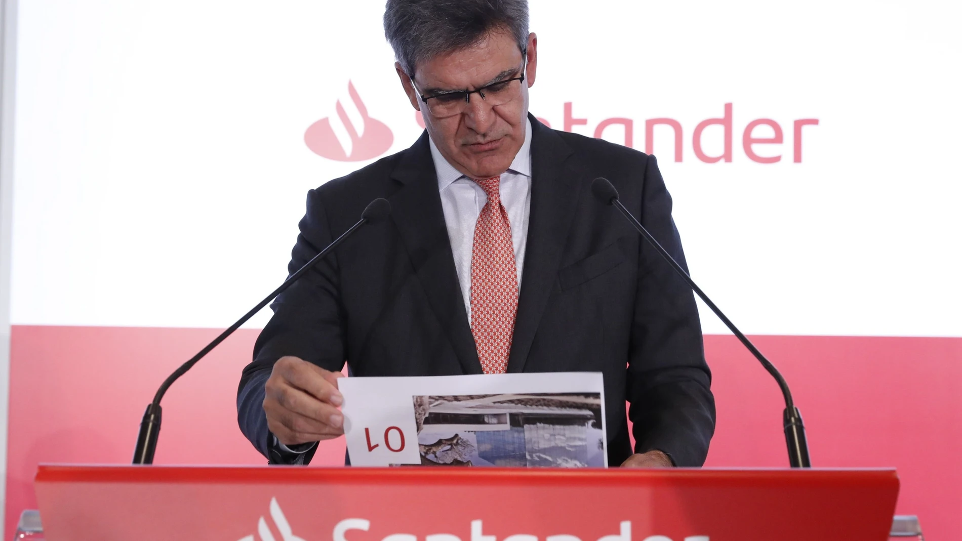 El consejero delegado del Banco Santander, José Antonio Álvarez Álvarez, en la presentación de resultados