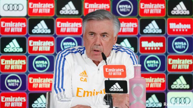Carlo Ancelotti, en una conferencia de prensa previa al Elche-Real Madrid