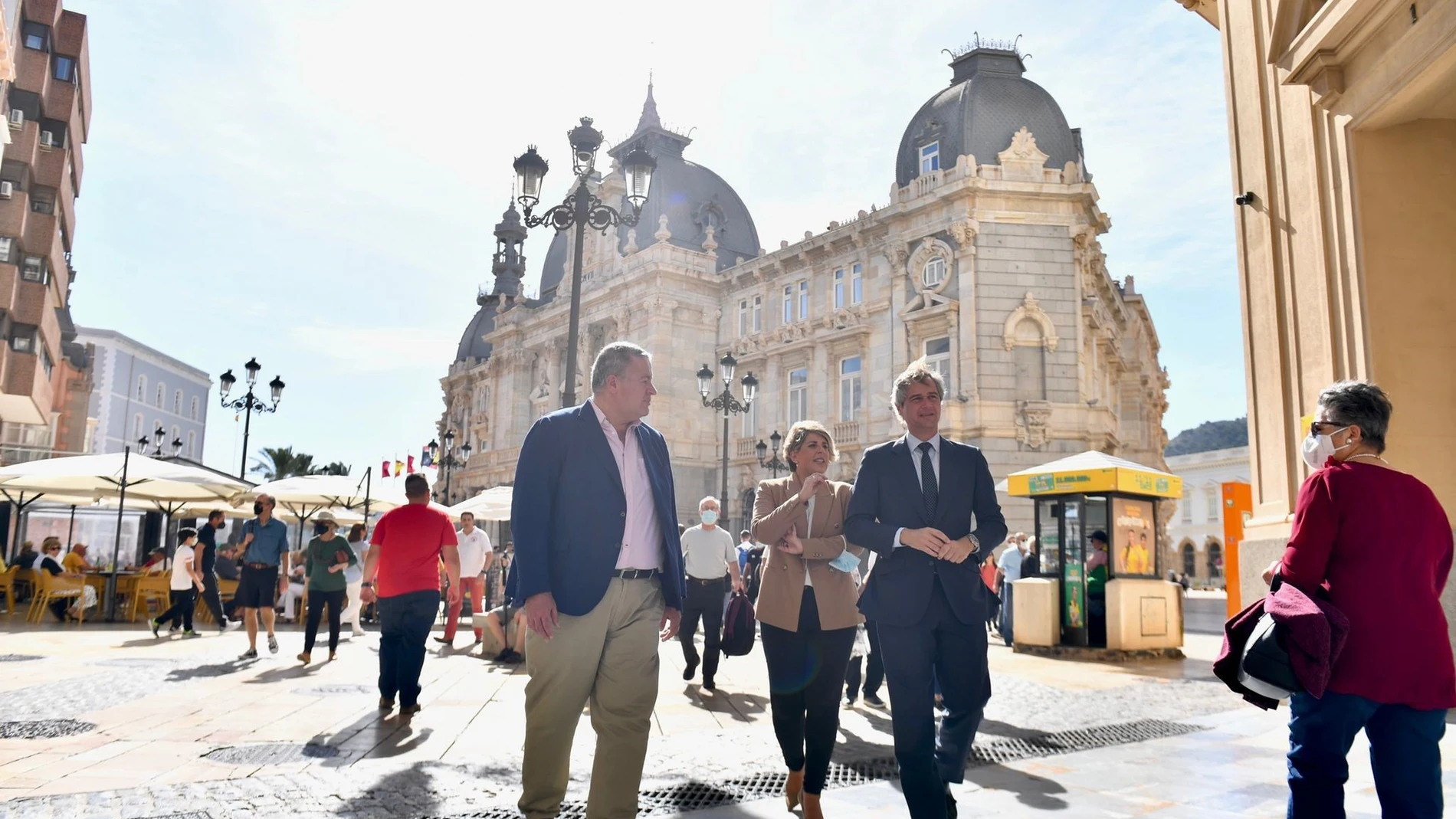 Francisco Bernabé, Antonio González Terol y Noelia Arroyo, en Cartagena